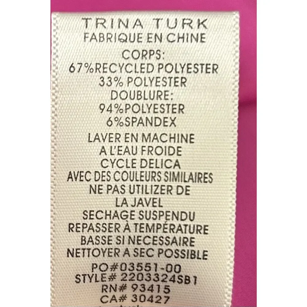 $248 Trina Turk Women's Pink Equinox Ruffled Off-Shoulder Dress Size Small